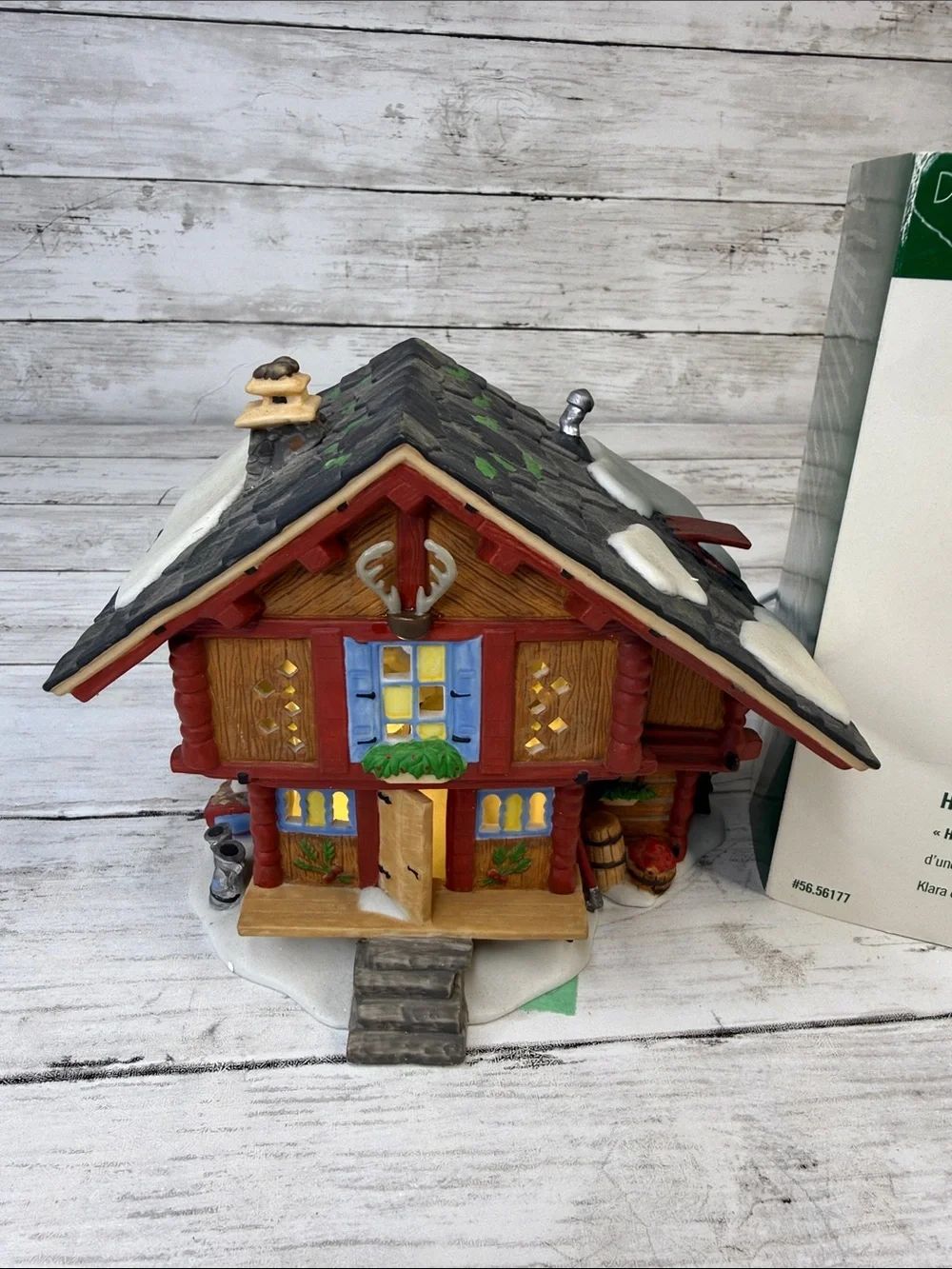 Dept 56 HEIDI’S GRANDFATHERS HOUSE Alpine Village w box and light